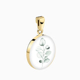 Kette 925er Sterling Silber, 18K vergoldet, Eucalyptus - Lückheide