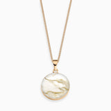 Kette 925er Sterling Silber, 18K vergoldet, White Marble - Lückheide