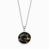 Kette 925er Sterling Silber, 18K vergoldet, Black Marble - Lückheide