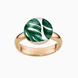 Ring, 925er Sterling Silber, 18K vergoldet, Monstera - Lückheide