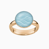 Ring, 925er Sterling Silber, 18K vergoldet, Wave - Lückheide