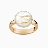 Ring, 925er Sterling Silber, 18K vergoldet, White Marble - Lückheide