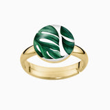 Ring, 925er Sterling Silber, 18K vergoldet, Monstera - Lückheide