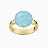 Ring, 925er Sterling Silber, 18K vergoldet, Wave - Lückheide