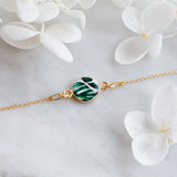 Armband 925er Sterling Silber, 18K vergoldet, Monstera - Lückheide