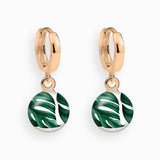 Creolen, 925er Sterling Silber, 18K vergoldet, Monstera - Lückheide