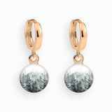 Creolen, 925er Sterling Silber, 18K vergoldet, Wood - Lückheide