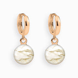 Creolen, 925er Sterling Silber, 18K vergoldet, White Marble - Lückheide