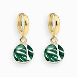 Creolen, 925er Sterling Silber, 18K vergoldet, Monstera - Lückheide