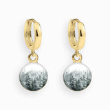 Creolen, 925er Sterling Silber, 18K vergoldet, Wood - Lückheide