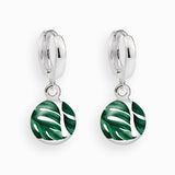 Creolen, 925er Sterling Silber, 18K vergoldet, Monstera - Lückheide