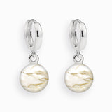 Creolen, 925er Sterling Silber, 18K vergoldet, White Marble - Lückheide