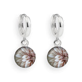 Creolen, 925er Sterling Silber, 18K vergoldet, White Pearl Flower - Lückheide