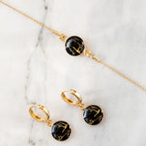 Armband 925er Sterling Silber, 18K vergoldet, Black Marble - Lückheide