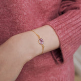 Armband 925er Sterling Silber, 18K vergoldet, Pink Bloom - Lückheide