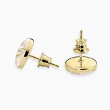 Ohrstecker 925er Sterling Silber, 18K vergoldet, White Marble - Lückheide