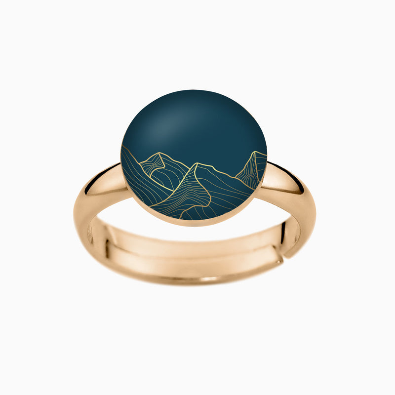 Ring, 925er Sterling Silber, 18K vergoldet, Love Mountains - Lückheide
