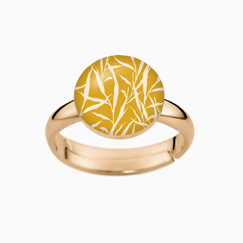 Ring, 925er Sterling Silber, 18K vergoldet, Yellow Reed - Lückheide
