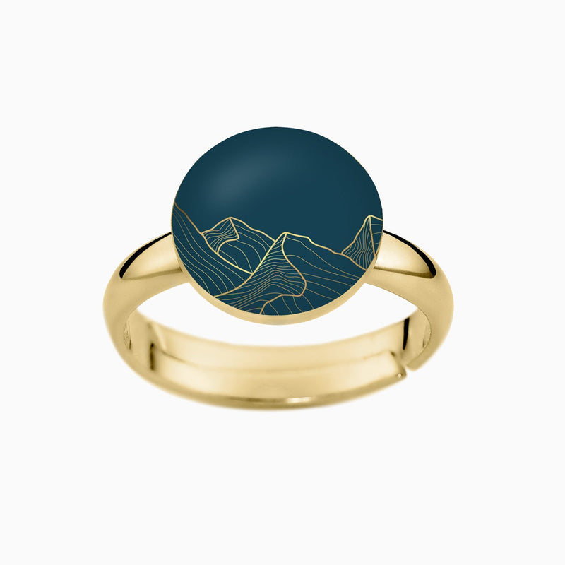 Ring, 925er Sterling Silber, 18K vergoldet, Love Mountains - Lückheide