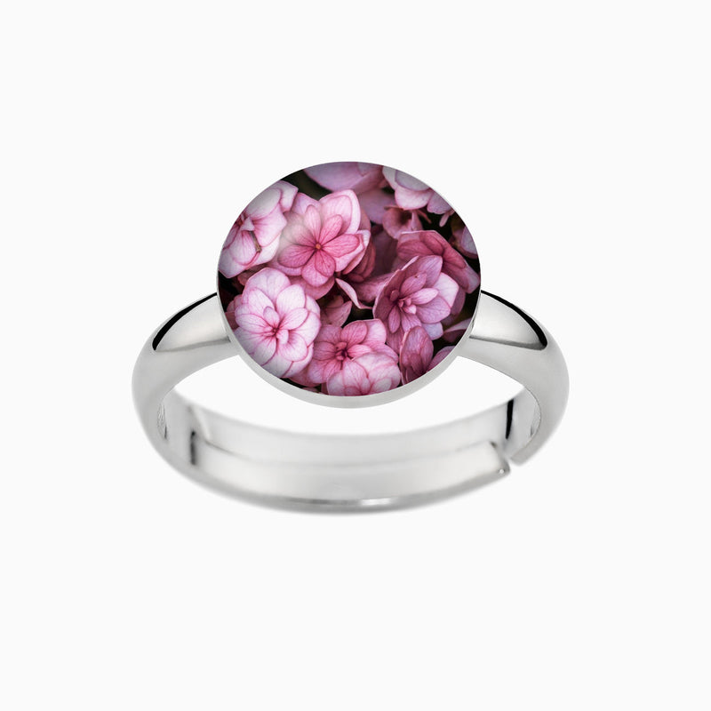 Ring, 925er Sterling Silber, 18K vergoldet, Pink Bloom - Lückheide