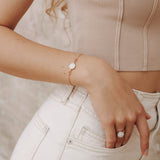Armband 925er Sterling Silber, 18K vergoldet, White Marble - Lückheide