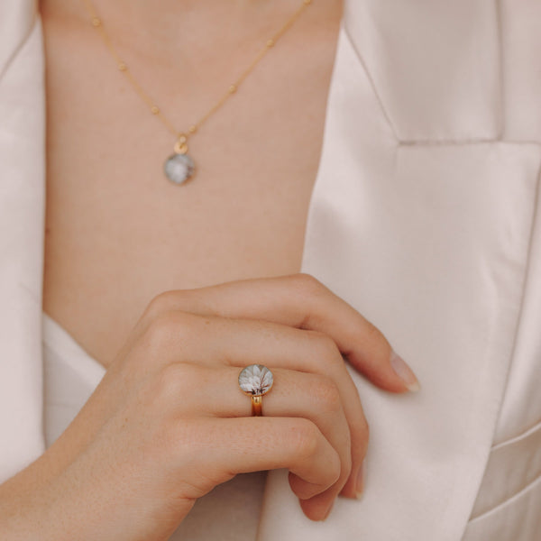 Ring, White Pearl Flower - Lückheide